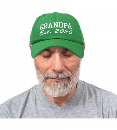 Baseball Caps New Grandpa Hat Est 2019 2020 Fun Gift Embroidered Dad Hat Cotton Cap - Kelly Green - C918RY0NO9N $12.71