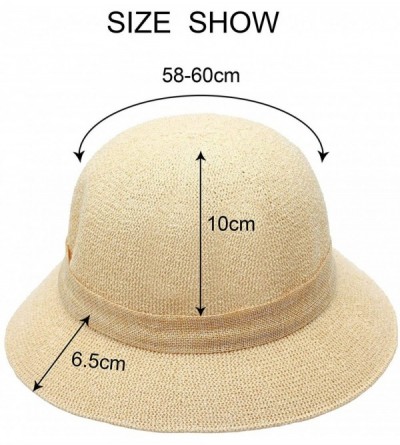Sun Hats Women Straw Sun Hats Summer Beach Cap Foldable Floppy Packable Wide Brim Hat - 014 Beige With Bowknot - CO193WT944E ...