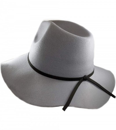 Fedoras Womens Vegan Felt Floppy Brim Panama Style Fedora Sun Hat Small - Medium Brim - Ellie Gray - C219469Y2R8 $33.80