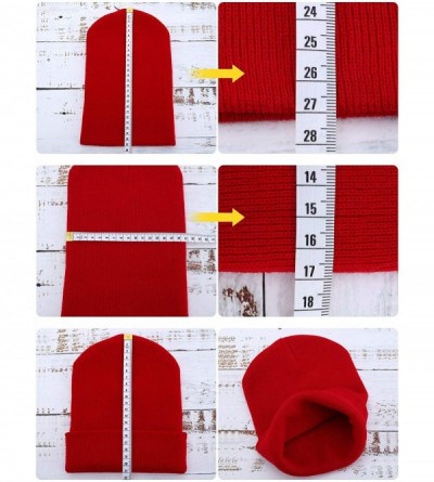 Skullies & Beanies 12 Pieces Knit Hat Beanie Hats Warm Cozy Knitted Cuffed Skull Cap for Adults Kids- Multicolor - CM18L60A0G...