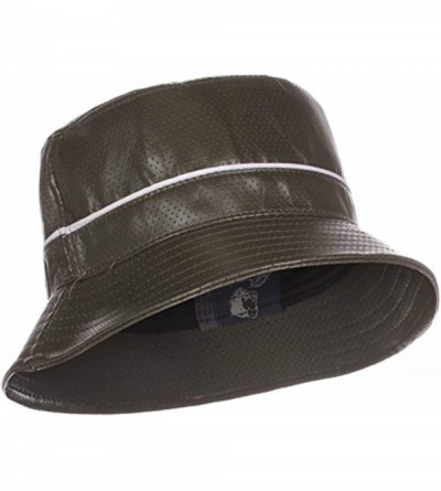 Bucket Hats Fashion Bucket Hat Cap Headwear - Many Prints - Faux Leather 2 Olive - CW121V2HT97 $11.09