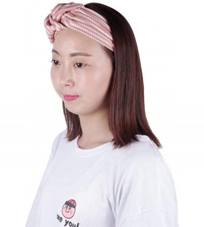 Headbands Boho Knotted Headbands for Women Yoga Workout Headbands Soft Retro Printed Hair Band Head Wrap - CR18UUHQROM $10.26