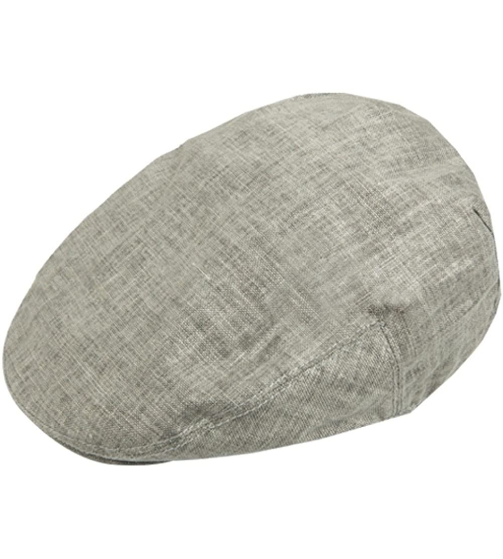 Newsboy Caps Men's Fitted 100% Linen Newsboy Ivy Flat Snap Cap hat (S/M- Grey/Gray) - CK11LJ3J0WN $11.99