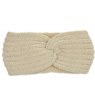 Cold Weather Headbands Crochet Turban Headband for Women Warm Bulky Crocheted Headwrap - 4 Pack Crochet Cross - CP18KQAMTKZ $...