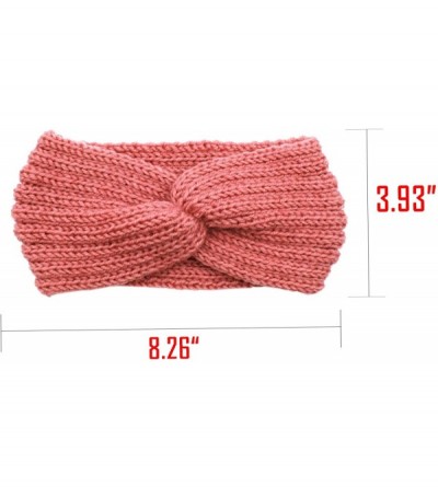 Cold Weather Headbands Crochet Turban Headband for Women Warm Bulky Crocheted Headwrap - 4 Pack Crochet Cross - CP18KQAMTKZ $...
