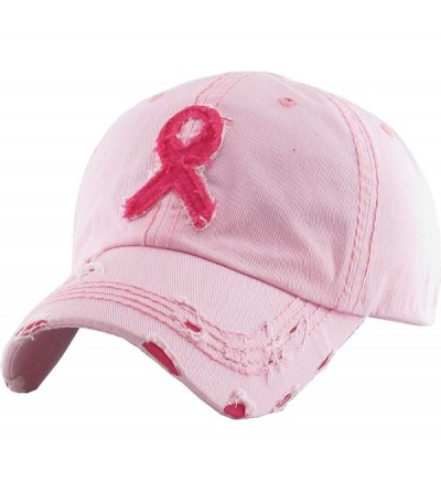 Baseball Caps Pink Ribbon Breast Cancer Awareness Vintage Distressed Baseball Hat Cap - (2.1) Pink Pink Ribbon - CD18ZCCZC7Z ...