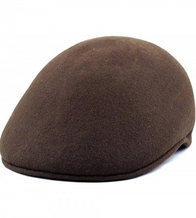 Newsboy Caps 100% Wool Felt Ascot Ivy Style Hat - Brown - CB12ODPTI5W $17.42