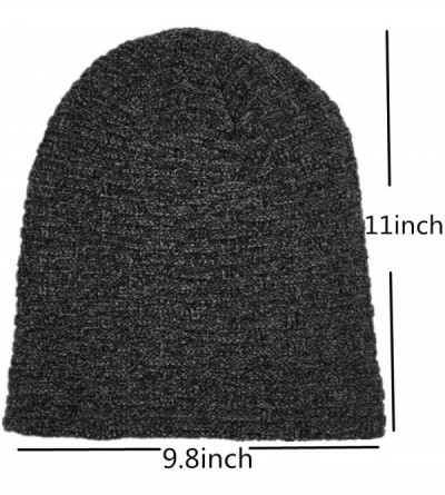 Skullies & Beanies Winter Warm Soft Slouchy Thick Beanie Knit Cap Men and Women Ski Knitting Hats - Gray - CH18YLON6GR $12.18