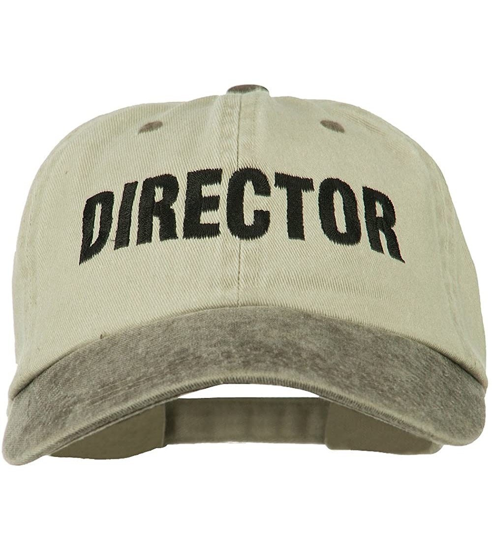 Baseball Caps Movie Director Embroidered Washed Two Tone Cap - Beige Brown - CV11ONZDVU1 $17.17