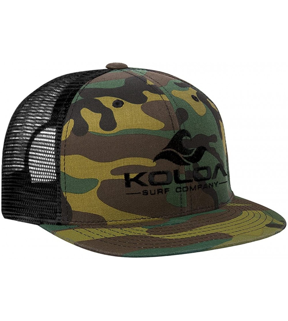 Baseball Caps Classic Mesh Back Trucker Hats - Camo/Black With Black Embroidered Logo - CL11URAY5TL $19.11