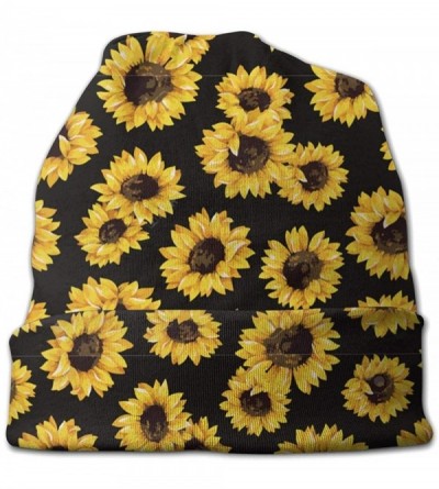 Skullies & Beanies Cotton Beanie Baggy Hat Slouchy Skull Beanie for Men Women - Sunflower - CZ18AZGDM0W $17.97