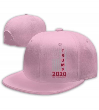 Baseball Caps Trump 2020 Keep America Great Snapback Flat Baseball Cap Unisex Adjustable - Pink - C5196WNS5E0 $20.47