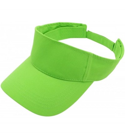 Visors Sun Sports Visor Men Women - 100% Cotton Cap Hat - Lime - CZ17YT6QNZ2 $21.45