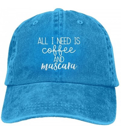 Sun Hats All I Need is Coffee and Mascara 1 Classic Baseball Cap Unisex Adult Cowboy Hats - Royalblue - CR18078XE3S $12.34