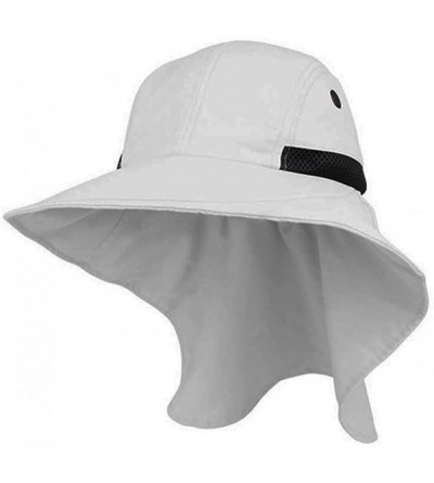 Sun Hats 4 Panel Large Bill Soft Bucket w/ Neck Flap Hat Sun Cap - White - CX183D60KSQ $10.97