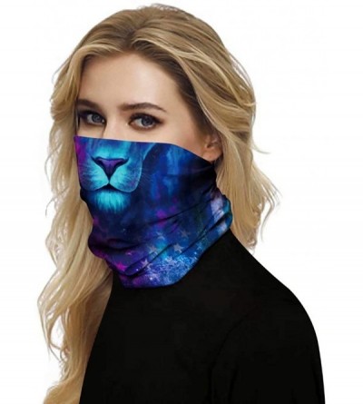Balaclavas Reusable Face Mask Bandanas for Men Women- Seamless Neck Gaiter Headband- Dust Wind UV Sun Face Cover - 13 Lion - ...