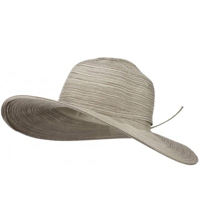 Sun Hats UPF 40+ Poly Braid 4 Inch Flat Brim Hat - Silver W32S16E - CQ11D3H9OM9 $79.02