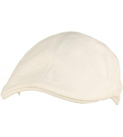 Sun Hats Men's 100% Cotton Duck Bill Flat Golf Ivy Driver Visor Sun Cap Hat - White - CJ11KZ6SPP3 $30.08
