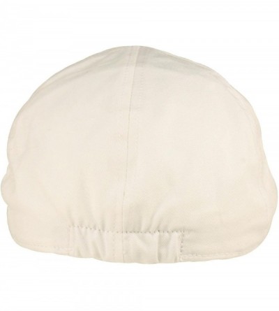 Sun Hats Men's 100% Cotton Duck Bill Flat Golf Ivy Driver Visor Sun Cap Hat - White - CJ11KZ6SPP3 $17.83