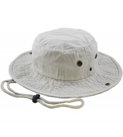 Sun Hats 100% Cotton Stone-Washed Safari Wide Brim Foldable Double-Sided Sun Boonie Bucket Hat - Pigment - Sand - CC18R4XL3XK...