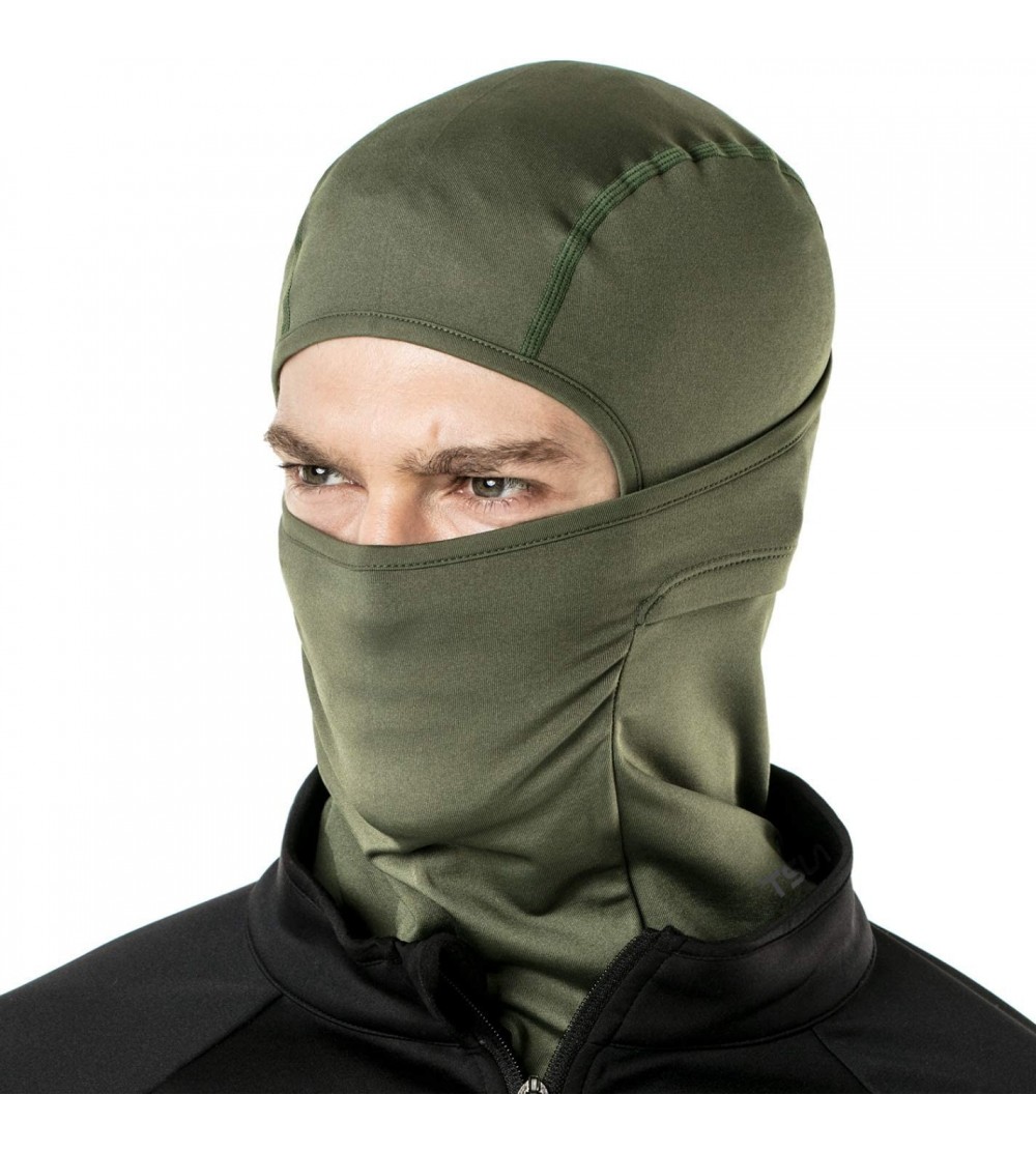 Balaclavas Winter Balaclava Mask Face Cover Thermal Fleece Helmet Liner Unisex - Unique(yzb03) - Army Green - CM194ZZ3Q2C $21.38