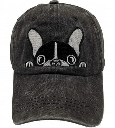 Baseball Caps Men's Embroidered Boston Terriers Baseball Cap Adjustable Vintage Dad Hat - Black - C318W54I50Q $25.73
