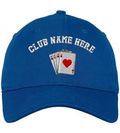 Baseball Caps Custom Low Profile Soft Hat Game Poker Cards As Logo Embroidery Club Cotton - Royal Blue - C018QWLQYSU $39.38