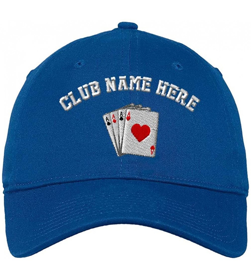 Baseball Caps Custom Low Profile Soft Hat Game Poker Cards As Logo Embroidery Club Cotton - Royal Blue - C018QWLQYSU $15.75