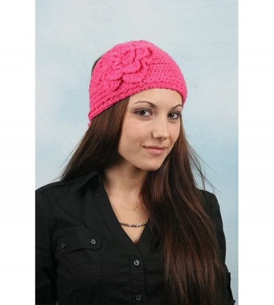 Headbands Women's Headband Neck/Ear Warmer Hand Made Black 812HB - Hot Pink - CA117AMGZ97 $18.20