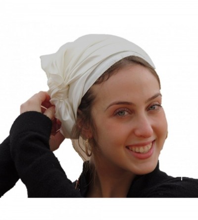 Headbands Tichel Full Hair Covering Lovely Stretched Snoods Turban One Size White - White - CS12B83LPIF $78.09