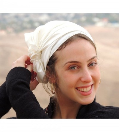 Headbands Tichel Full Hair Covering Lovely Stretched Snoods Turban One Size White - White - CS12B83LPIF $37.53
