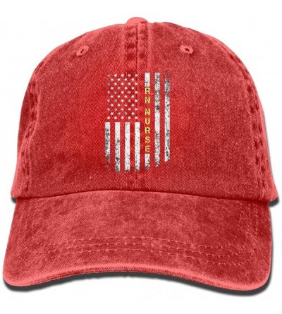 Baseball Caps Rn Nurse American Flag Truck Driver Hat Unisex Adjustable Baseball Caps - Red - CF18HE8EEDO $22.29