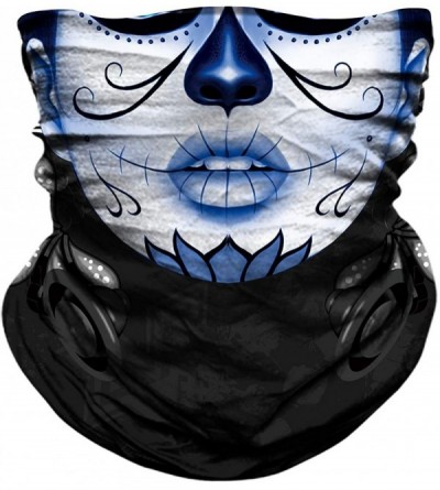 Balaclavas Motorcycle Skull Face Sun Mask Rinding 3D Neck Gaiter Bandanas Headwear - A-beauty-sky Blue Quiet Women - C119602T...
