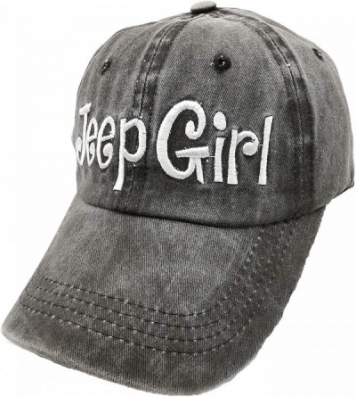 Baseball Caps Women's Embroidered Jep Girl Baseball Caps High Ponytail Vintage Dad Hat Black - CB18OMMEXZC $15.16