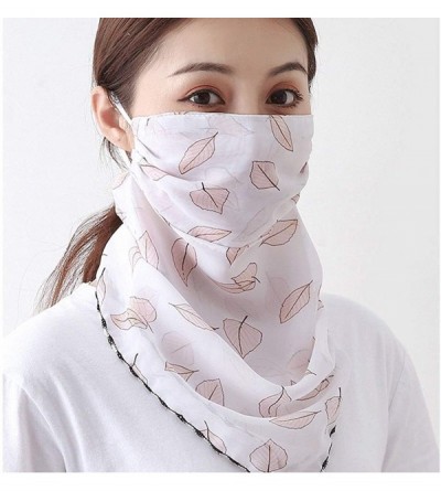 Balaclavas 2pcs Women Floral Face Mask Dustproof Ice Silk Neck Gaiter Protector Ear Loops Collar Bandana Scarf Balaclava - CW...