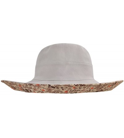 Sun Hats Womens Reversible Bucket Hat-Wide Brim Beach Sun Hat Packable Rear Open - Grey (Double-sided Wear) - CH18DNUG82I $13.86
