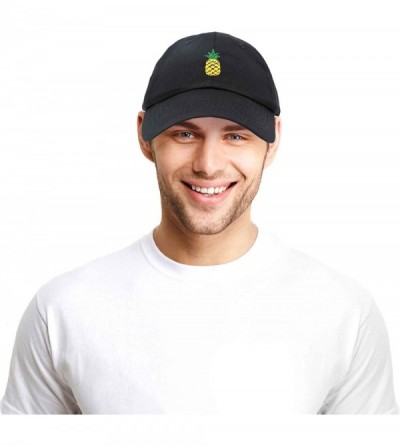 Baseball Caps Pineapple Hat Unstructured Cotton Baseball Cap - Black - CW180SWT2ZI $9.95