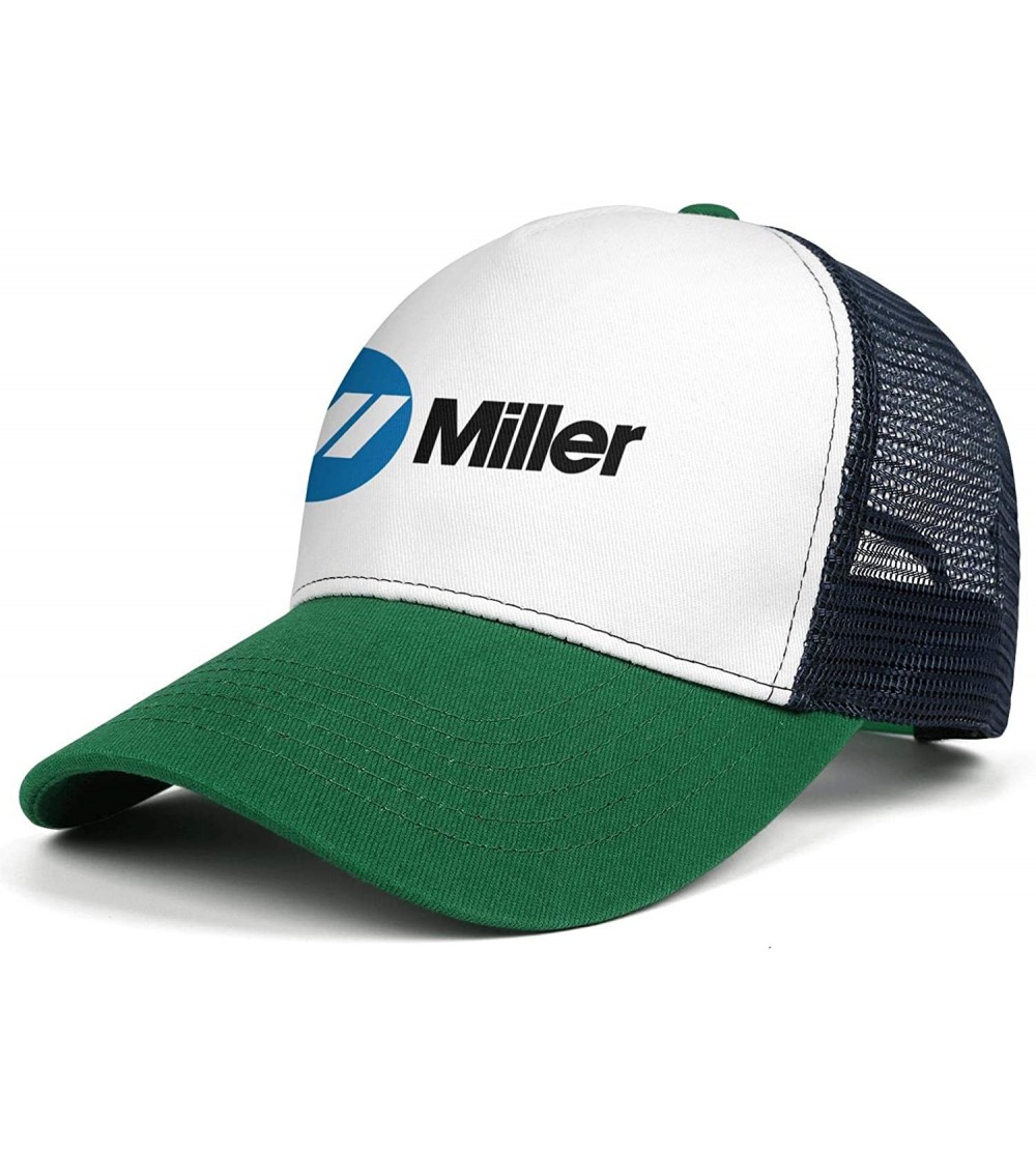 Baseball Caps Mens Miller-Electric- Baseball Caps Vintage Adjustable Trucker Hats Golf Caps - Green-20 - CU18ZLGAOQG $21.71
