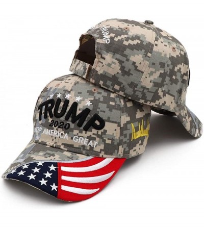 Baseball Caps Keep America Great Hat Donald Trump President 2020 Slogan with USA Flag Cap Adjustable Baseball Cap - New Camo1...