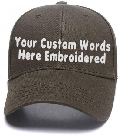 Baseball Caps DIY Embroidered Baseball Hat-Custom Personalized Trucker Cap-Add Text(Single Or Double Line) - Army Green - CA1...