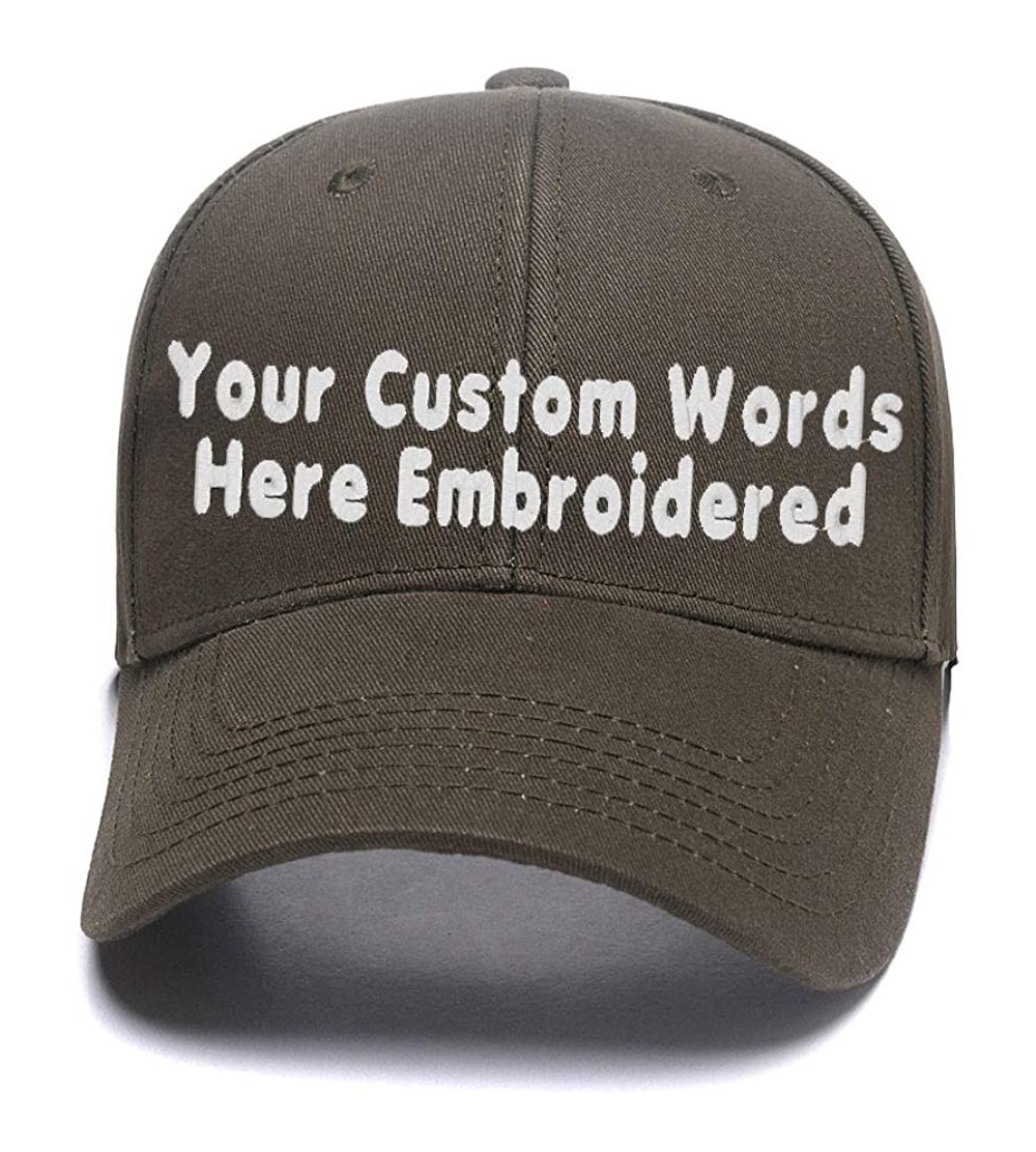 Baseball Caps DIY Embroidered Baseball Hat-Custom Personalized Trucker Cap-Add Text(Single Or Double Line) - Army Green - CA1...