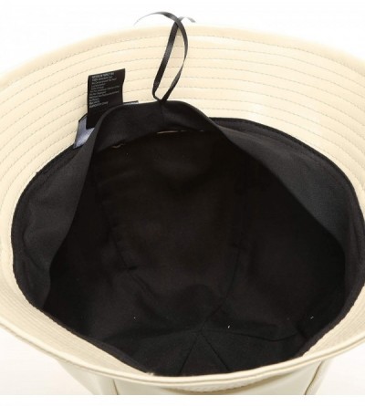 Bucket Hats Women's Waterproof Packable Outdoor Travel Rain Bucket Hat with Size Adjustable String - Beige - CQ18U985GYI $15.31