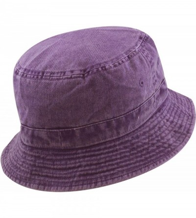 Bucket Hats 100% Cotton Canvas & Pigment Dyed Packable Summer Travel Bucket Hat - 2. Pigment - Purple - CQ196EWQ7KS $11.48