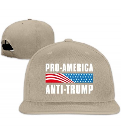 Baseball Caps Pro-America Anti-Trump Snapback Hats Adjustable Casual Flat Bill Baseball Cap Womens - Natural - CJ196XQ0M4D $2...