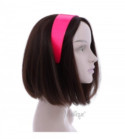 Headbands Neon Pink 2 Inch Hard Plastic Headband with Teeth Women and Girls wide Hair band (Motique Accessories) - C9121UHESD...