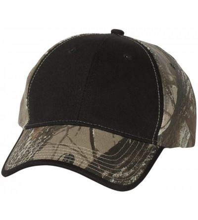 Baseball Caps Solid Front Camouflage Cap (LC102) - Black/Realtree Hardwood - CT11J95FAI5 $11.50