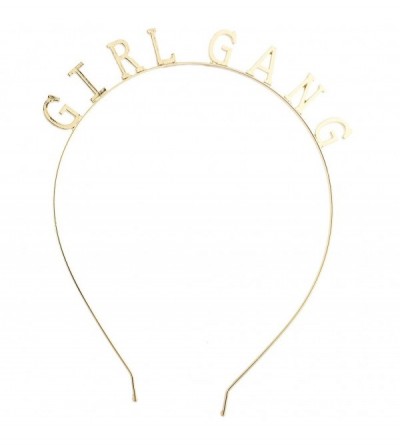 Headbands Gold Tone Girl Gang Fashion Verbiage Party Bachelorette Headband - CN1850693Y4 $20.59