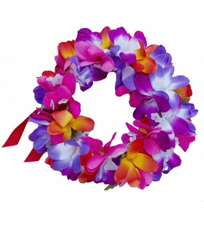 Headbands Women Floral Headband Hawaiian Plumeria Flower Haku elastic Leis - Multicolor - CL189CD547Y $10.58