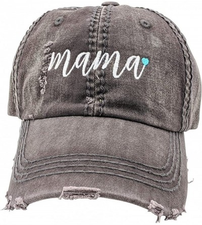 Baseball Caps Women's- Customizable- Mama Baseball Cap- Mama Hat- Mom Hat - Dark Grey/Customized - CA195U6DQ63 $30.30