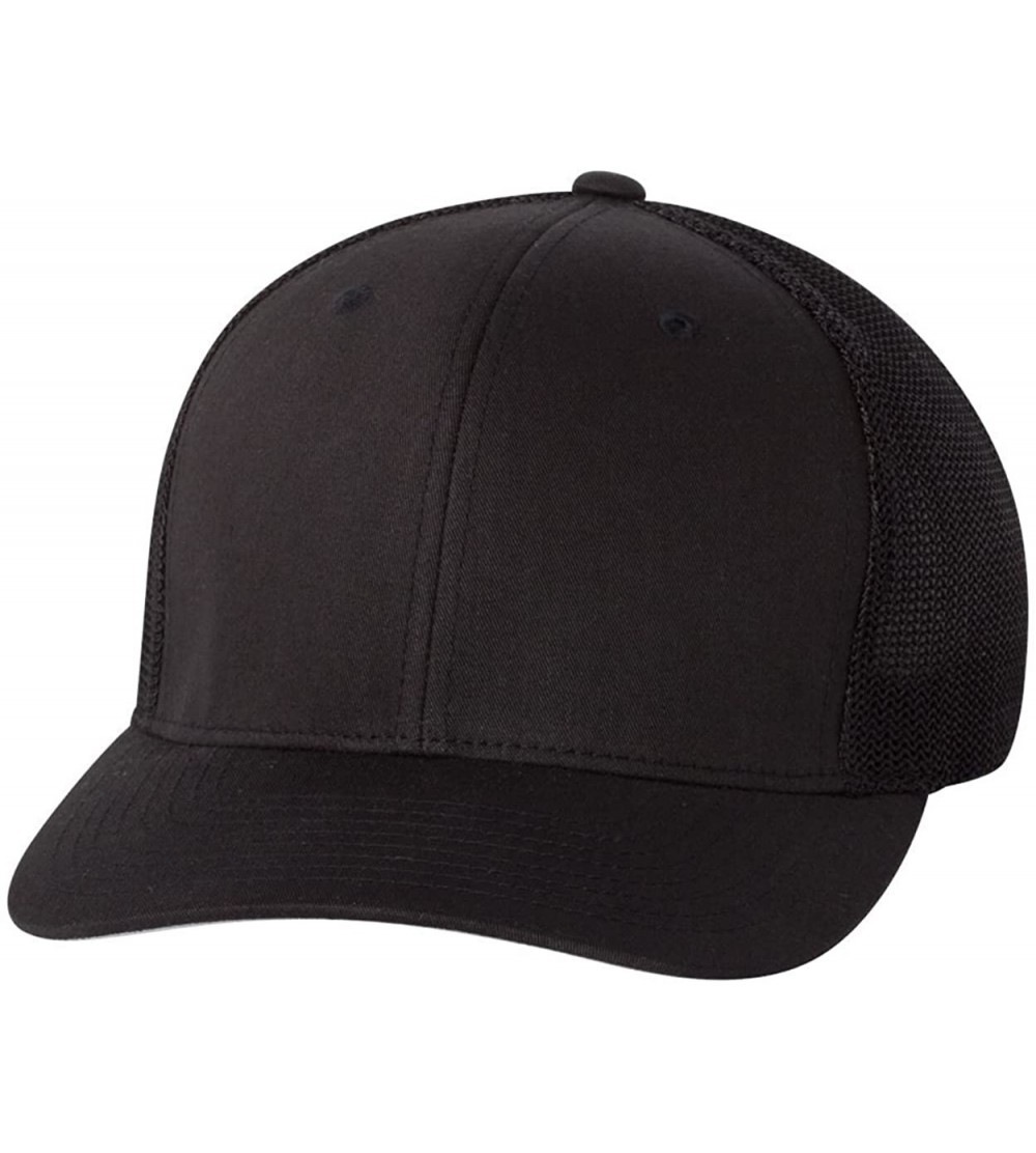 Baseball Caps Men's Two-Tone Stretch Mesh Fitted Cap - Black - CL183NSNXNZ $15.23